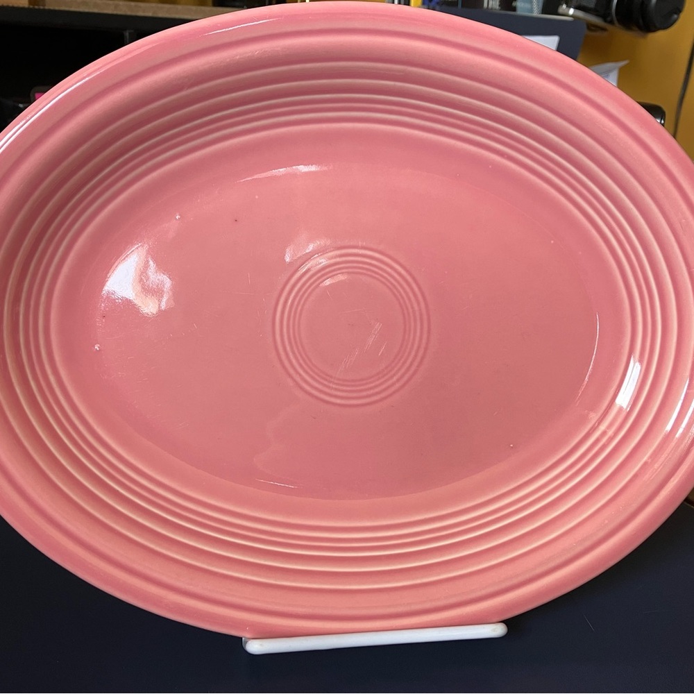 Vintage Fiesta Serving plate, pink/coral color